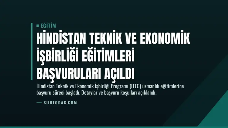 Hindistan Teknik ve Ekonomik İşbirliği Eğitimleri Başvuruları Açıldı