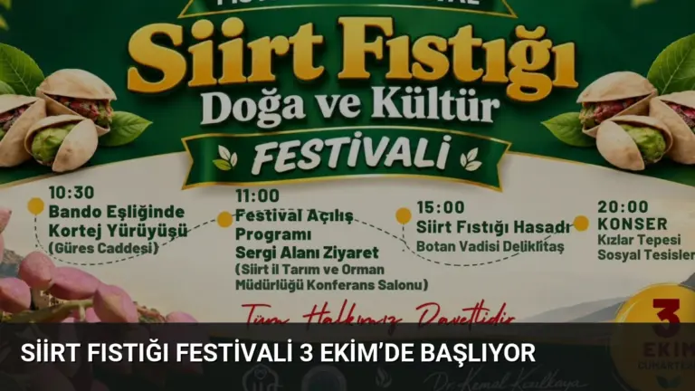 Siirt Fıstığı Festivali 3 Ekim’de Başlıyor