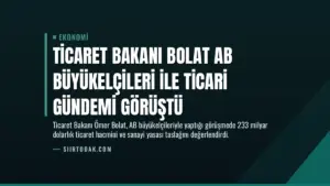 Ticaret Bakanı Bolat AB Büyükelçileri ile Ticari Gündemi Görüştü