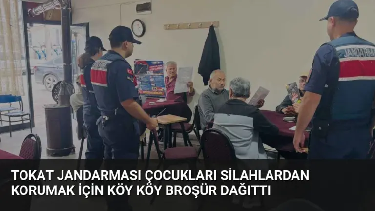 Tokat Jandarması Çocukları Silahlardan Korumak İçin Köy Köy Broşür Dağıttı